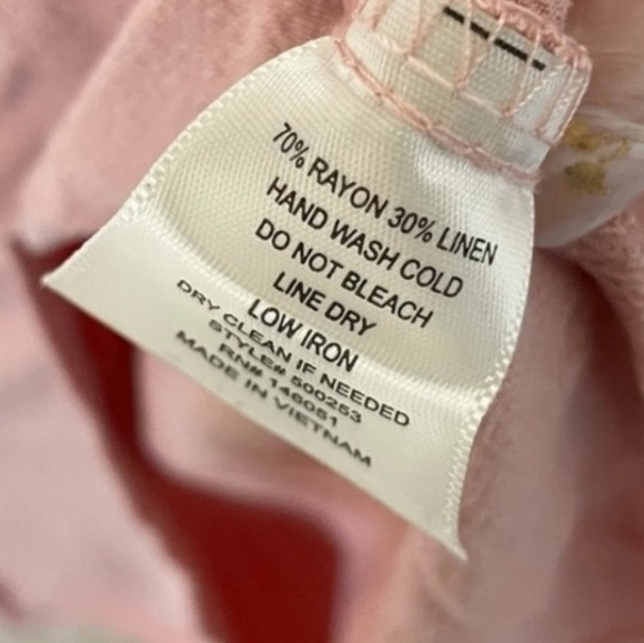 Monteau Medium Blush Dusty Pink Linen Dress with Pockets, Barbie Midi Neutral - Picture 7 of 10